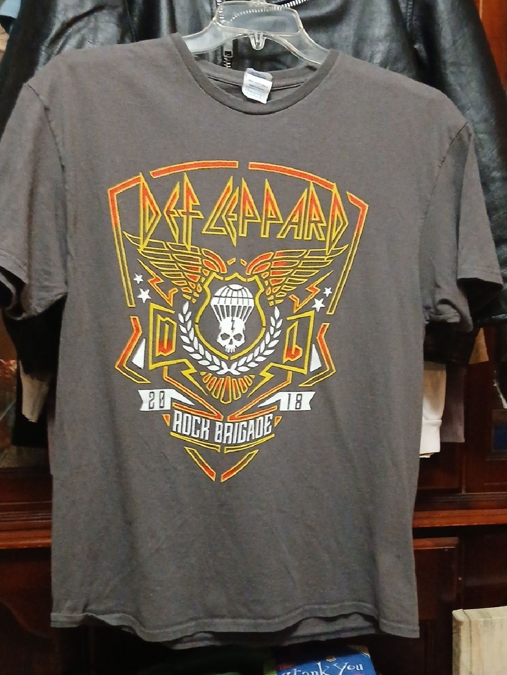Delta Charcoal Def Leppard Rock Brigade Graphic Tee,sz.L